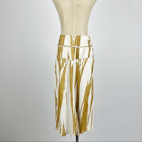 La Matta Italian Suede Tan Cream Asymmetrical Skirt - Picture 7 of 9